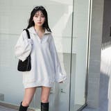 オーバーサイズハーフジッププルオーバー レディース 秋 | WEGO【WOMEN】 | 詳細画像12