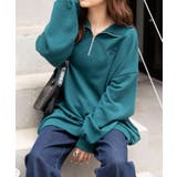 グリーン | オーバーサイズハーフジッププルオーバー レディース 秋 | WEGO【WOMEN】