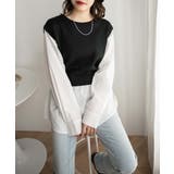 ブラック | シャツレイヤードニットベスト 秋 冬 | WEGO【WOMEN】