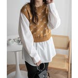 柄1 | シャツレイヤードニットベスト 秋 冬 | WEGO【WOMEN】