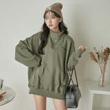 カーキ | ヘビーウエイトハーフジッププルオーバー 韓国 韓国ファッション | WEGO【WOMEN】