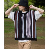 ブラック | レトロストライプニットベスト 韓国 韓国ファッション ストリート系 | WEGO【MEN】