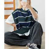 レトロボーダーニットベスト 韓国 韓国ファッション ストリート系 | WEGO【MEN】 | 詳細画像17