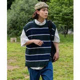 ダークグリーン Wide | レトロボーダーニットベスト 韓国 韓国ファッション ストリート系 | WEGO【MEN】