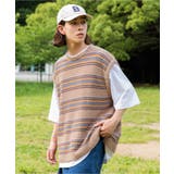 ベージュ Multi | レトロボーダーニットベスト 韓国 韓国ファッション ストリート系 | WEGO【MEN】