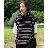 ブラック Multi | レトロボーダーニットベスト 韓国 韓国ファッション ストリート系 | WEGO【MEN】
