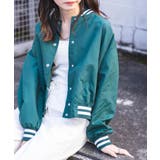 グリーン | ラインリブショートスタジャン 韓国 韓国ファッション | WEGO【WOMEN】