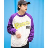 パープル | スタジアムロゴプリントBIGロンTシャツ 韓国 韓国ファッション ストリート系 | WEGO【MEN】