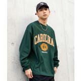 ダークグリーン | 【2点セット】アクセ付きカレッジロンT メンズ ユニセックス | WEGO【MEN】