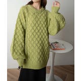 グリーン | ケーブルドルマンBIGセーター レディース 秋 | WEGO【WOMEN】