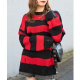 レッドボーダー | ダメージルーズボーダーニット 地雷系 韓国 | WEGO【WOMEN】