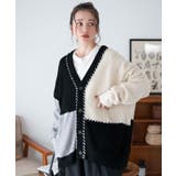 ハンドステッチカラーブロックカーディガン レディース 秋 | WEGO【WOMEN】 | 詳細画像10