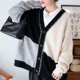柄2 | ハンドステッチカラーブロックカーディガン レディース 秋 | WEGO【WOMEN】