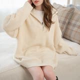 ホワイトアイボリー | ルーズフィットハーフZIPプルオーバー レディース 秋 | WEGO【WOMEN】
