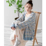 リネンライク総柄ルーズカーディガン メンズ レディース | WEGO【WOMEN】 | 詳細画像1