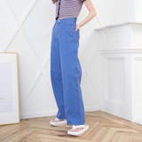 ブルー | カラーウエストフィットワイドストレートパンツ レディース 春 | WEGO【WOMEN】