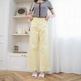 ライトイエロー | カラーウエストフィットワイドストレートパンツ レディース 春 | WEGO【WOMEN】