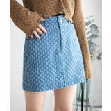 パンチングデニム台形ミニスカート レディース 春 | WEGO【WOMEN】 | 詳細画像1 