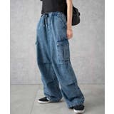 デニムインディゴ | デニムパラシュートカーゴパンツ | WEGO【WOMEN】