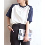 ホワイト×ネイビー | USPOLOワンポイントTシャツ レディース 春 | WEGO【WOMEN】