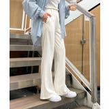 ホワイトアイボリー | ポンチセンタープレスフレアパンツ レディース フレア | WEGO【WOMEN】