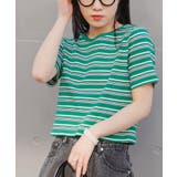 グリーンボーダー | リブショートTシャツ レディース 春 | WEGO【WOMEN】