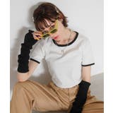 ホワイト×ブラック | リブショートTシャツ レディース 春 | WEGO【WOMEN】