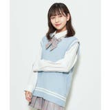 サックス | ラインスクールニットベスト | WEGO【WOMEN】