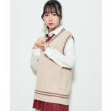 ベージュ | ラインスクールニットベスト | WEGO【WOMEN】