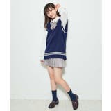 ラインスクールニットベスト | WEGO【WOMEN】 | 詳細画像5