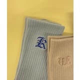 グレー | ワンポイント刺繍パイルリブソックス 秋 冬 | WEGO【WOMEN】
