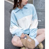 サックス | 襟付配色BIGスウェット 韓国 韓国ファッション | WEGO【WOMEN】