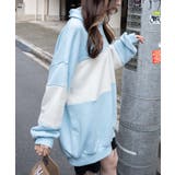 襟付配色BIGスウェット 韓国 韓国ファッション | WEGO【WOMEN】 | 詳細画像7