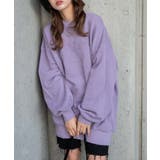 ライトパープル | ロゴ刺繍ピグメントBIGプルオーバー | WEGO【WOMEN】