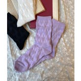 パープル | ポコポコハートクルーソックス レディース 春 | WEGO【WOMEN】