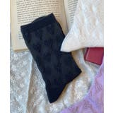 ブラック | ポコポコハートクルーソックス レディース 春 | WEGO【WOMEN】