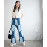 パッチワークローライズフレアデニムパンツ レディース 春 | WEGO【WOMEN】 | 詳細画像2
