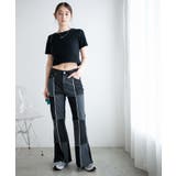 パッチワークローライズフレアデニムパンツ レディース 春 | WEGO【WOMEN】 | 詳細画像3