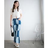 パッチワークローライズフレアデニムパンツ レディース 春 | WEGO【WOMEN】 | 詳細画像9