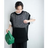 ブラック | ルーズメッシュニットベスト | WEGO【WOMEN】