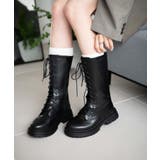 ブラック | レースアップミドルブーツ レディース 秋 | WEGO【WOMEN】