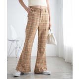 ベージュチェック1 | チェックフレアスラックス レディース 秋 | WEGO【WOMEN】