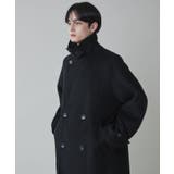 ブラック | ニットメルトン ダブルオーバーコート メンズ | WEGO【MEN】