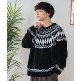 柄1 | ベロアモール総柄ラグランプルオーバー | WEGO【MEN】
