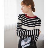 ホワイト | パネルボーダーニットトップ | WEGO【WOMEN】