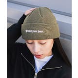 カーキ | ロゴショートビーニー | WEGO【WOMEN】