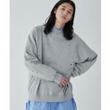 杢グレー | ダメージプルオーバースウェット | WEGO【WOMEN】