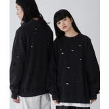 ブラック | ダメージプルオーバースウェット | WEGO【WOMEN】