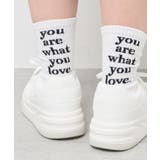 ブラック | バックラメロゴソックス | WEGO【WOMEN】