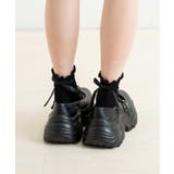 ブラック | バックリボンクルーソックス | WEGO【WOMEN】